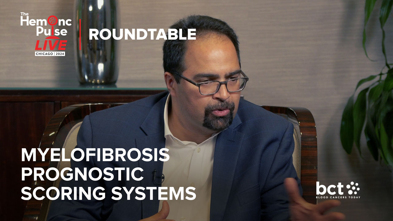 How are Prognostic Scores Factored into Myelofibrosis Frontline Therapy Planning?